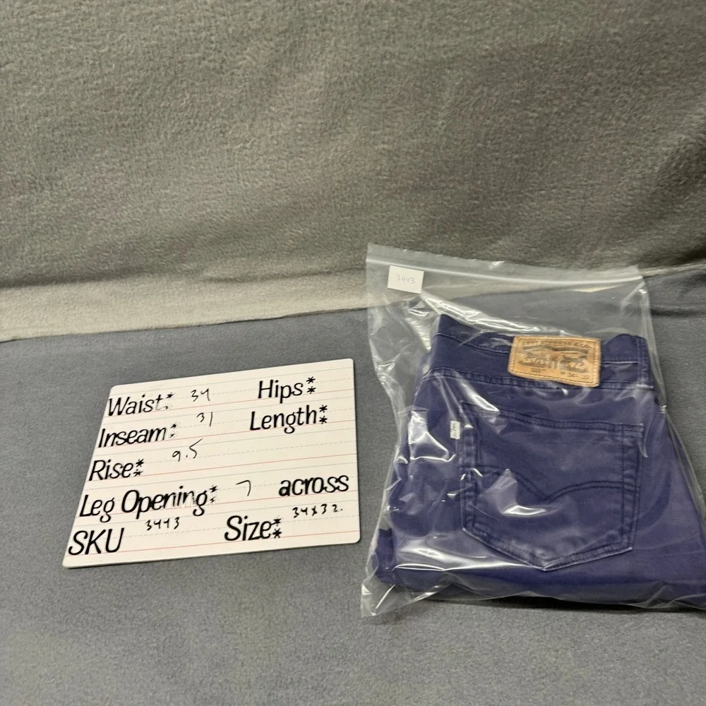 Levi's 511 Pants Mens 34x32 (34x31 ACTUAL) Slim Fit Purpleish Blue Chino Vintage